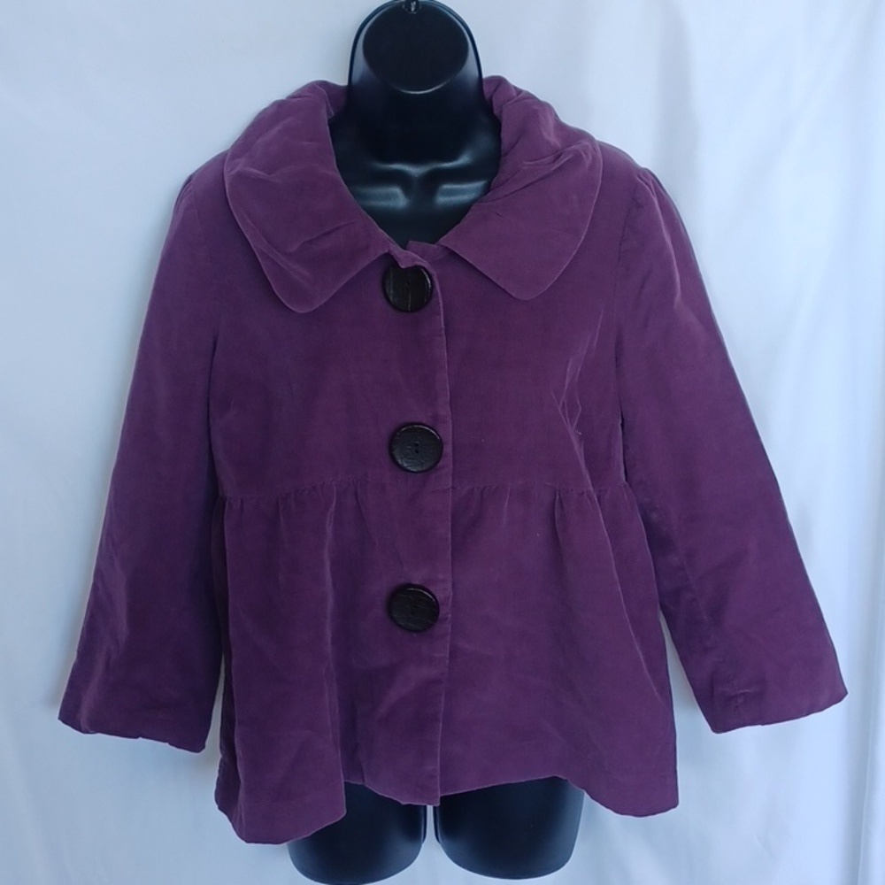 Sandro Purple 3 Button Pea Coat Women's Size MP